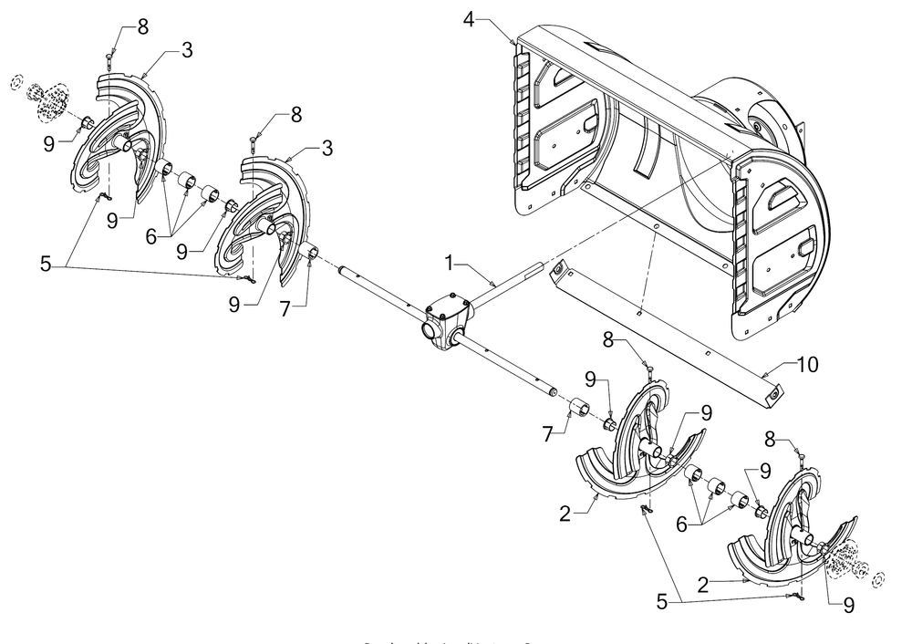 Auger Housing Diagram and Parts List for 2X28-INCHHP (31AH54ST710)(2016) Cub Cadet Snow Blower